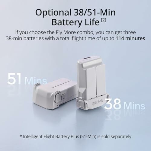 Two drone batteries with 38 and 51-minute options.