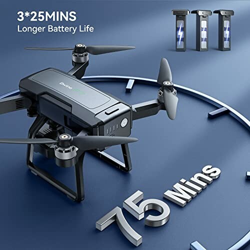 Drone with longer battery life and 75 minutes flight time.