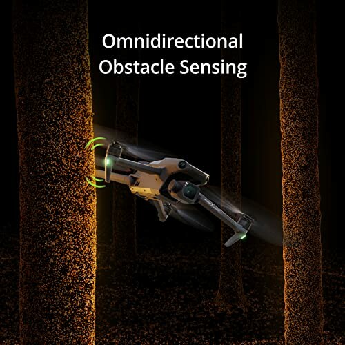 Drone demonstrating omnidirectional obstacle sensing in a forest.