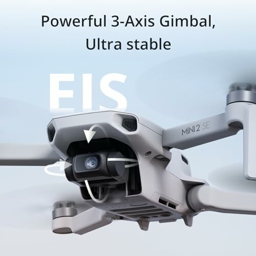 Close-up of a drone with a 3-axis gimbal and EIS feature.