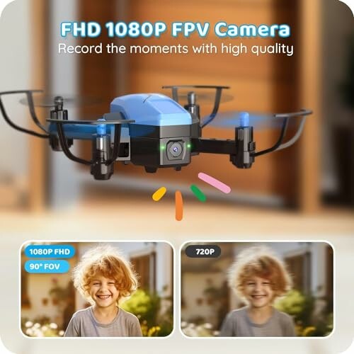 FHD 1080P FPV Camera with comparison images showing quality difference.