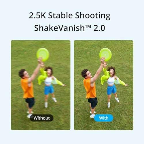 Image comparing video stabilization without and with ShakeVanish 2.0.